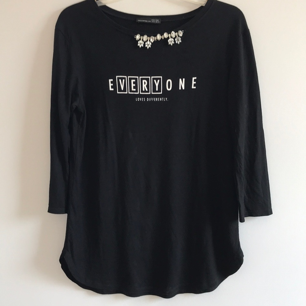 Zara  “Everyone Loves Differently”  black tunic